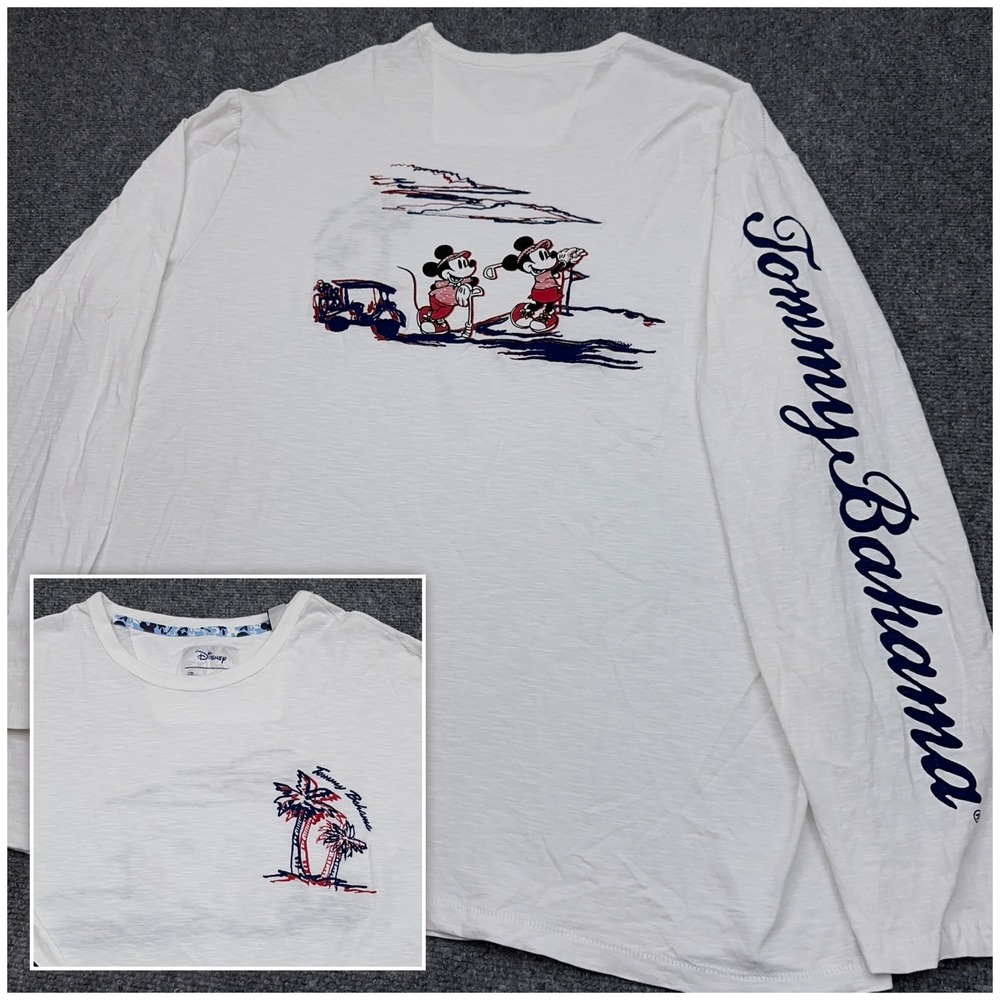 Disney‎ x Tommy Bahama Tee-Rific Time T-Shirt Men's 1XLB Mickey Minnie Golf Crew